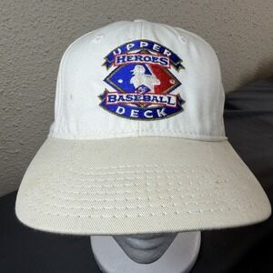 Vintage Upper Deck Trading Cards Snapback White Hat Cap‎ Heroes of Baseball